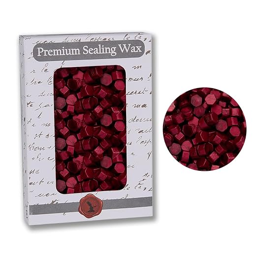 Crimson Red Premium Sealing Wax Beads 2 OZ. -350 pcs+ by NostalgicImpressions