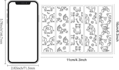 Animal Bookmark Clear Stamps 6.3x4.3 Rectangular PVC Silicone Stamps - Image 2