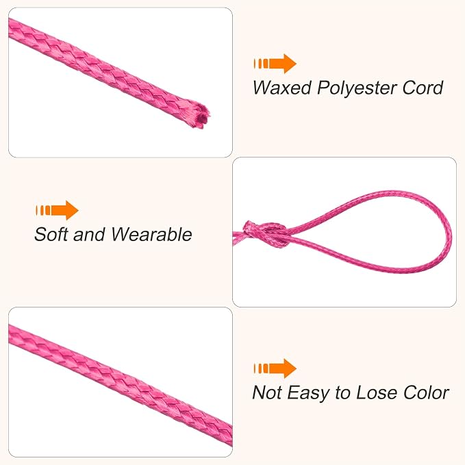 MECCANIXITY Waxed Cord 1mm Waxed Polyester Cord 175 Yard Wax String - Image 3