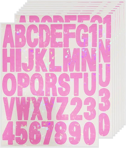 Starboling Letter Stickers, 2 inch 8 Sheets Pink Alphabet Sticker, Self by Starboling