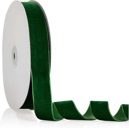 1" X 20 Yards Emerald Green Velvet Ribbon by Bomybaw