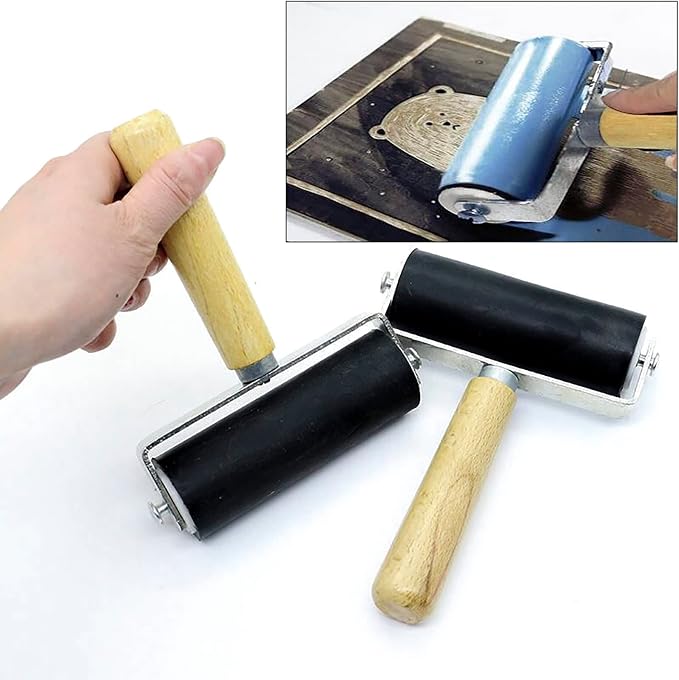 3 Pack Rubber Brayer Roller, 1.4/2.4/4 Inch Hard Rubber Brayer Rollers - Image 7