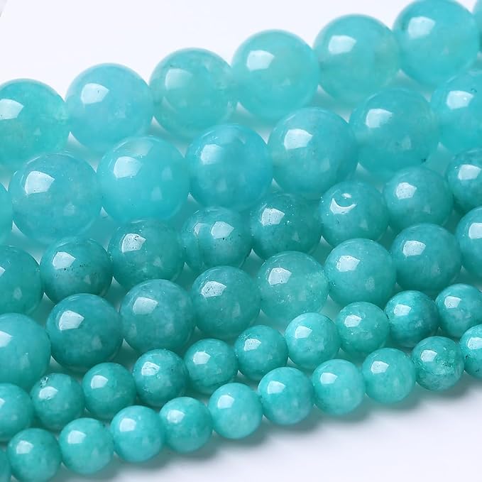 60PCS 6MM Lake Blue Chalcedony Stone Beads Energy Healing Beads by JIANJING
