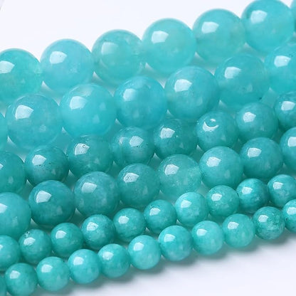 60PCS 6MM Lake Blue Chalcedony Stone Beads Energy Healing Beads by JIANJING