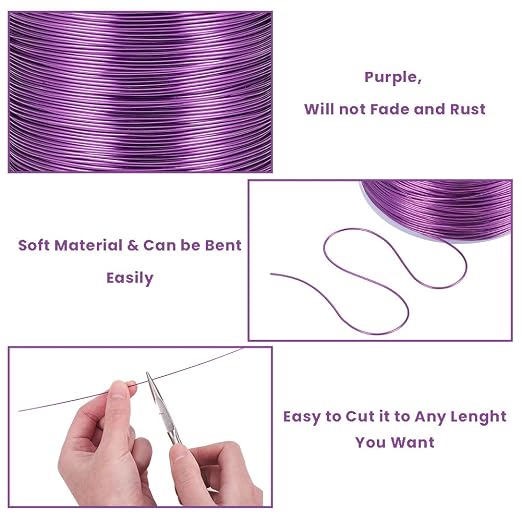 BENECREAT 20 Gauge 770FT Aluminum Wire Anodized Jewelry Craft Making Beading - Image 2
