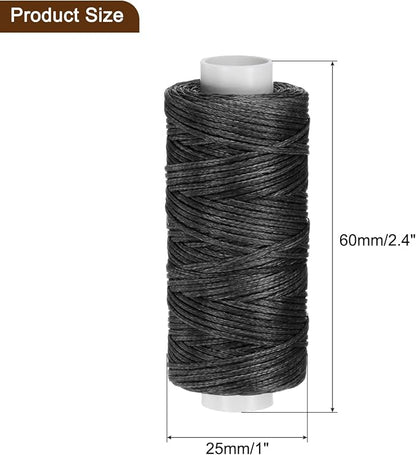 uxcell Leather Sewing Waxed Thread, 55 Yards / 50m 0.8mm 150D Flat Polyester - Image 6