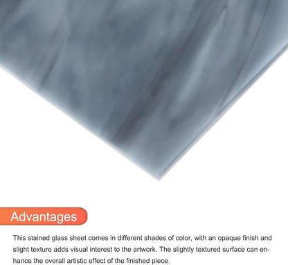 MECCANIXITY 2 Pcs Stained Glass Sheet Mosaic Tile 7.9 Inch x 5.9 Inch Gray - Image 4