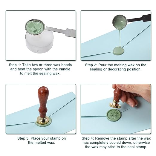 Yoption 360Pcs Sage Green Sealing Wax Beads, Sealing Wax Kit - Image 6