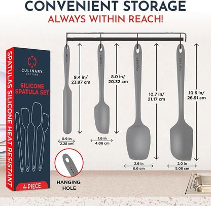 Culinary Couture 4-Piece Grey Baking Spatula Set - Image 2