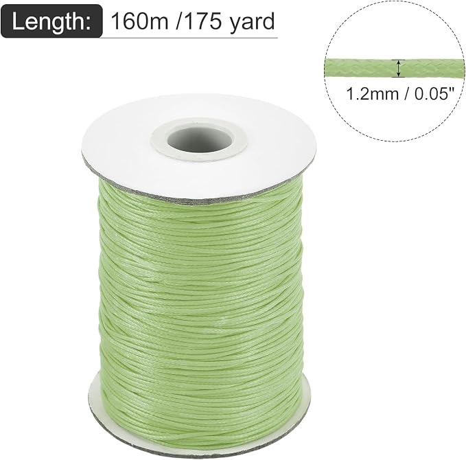 MECCANIXITY Waxed Cord 1.2mm Waxed Polyester Cord 175 Yard Wax String - Image 2