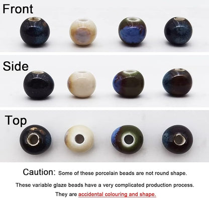 INSPIRELLE 180 Pieces Porcelain Beads Chinese NOT-Round Ceramic Beads 8mm - Image 4