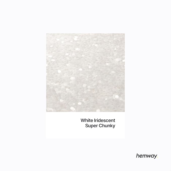 Hemway Glitter for Resin 100g White Iridescent Metallic Crystals for Epoxy - Image 2