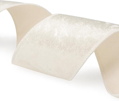 Ivory Velvet Ribbon 2.5 Inch x 10 Yards - Image 5