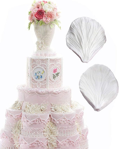 KALAIEN 5pcs Stainless Steel Peony Cutter 2pcs Fondant Silicone Mold Gumpaste - Image 7