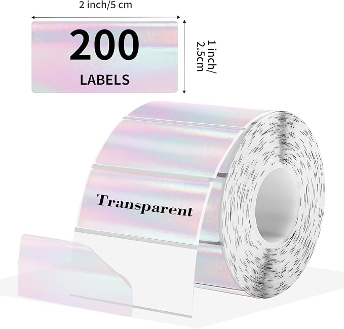 Transparent Clear Thermal Label Stickers, 2 x 1 Inch Printable Transparent - Image 2