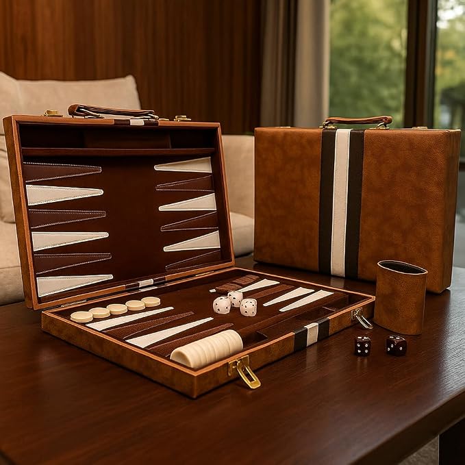 15inch Backgammon Set Classic Folding Board - Image 7