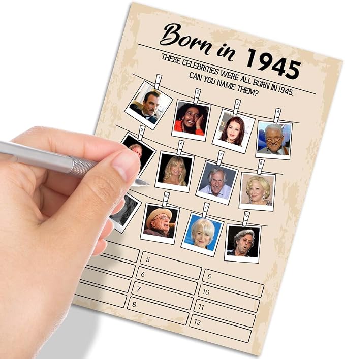 QUPT 80th Birthday Party Games, Born in 1945 Games, Birthday Party Supplies - Image 4