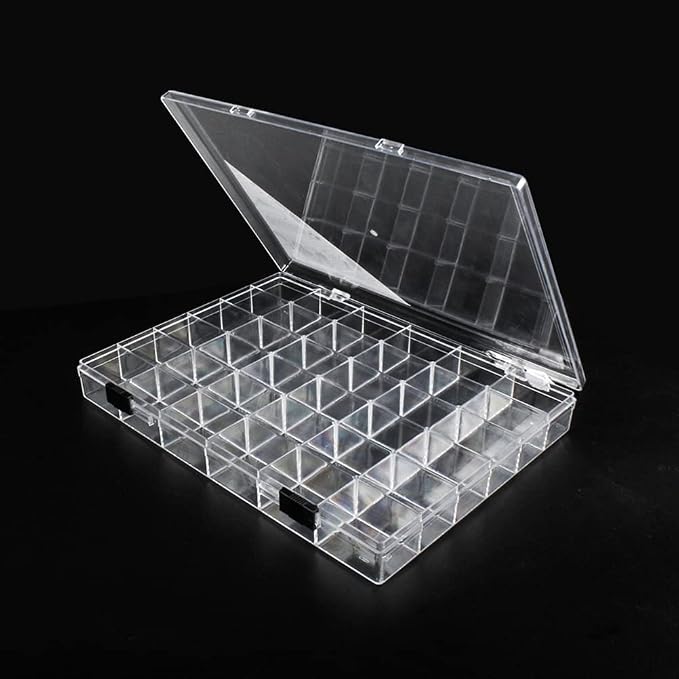 36 Grids Clear Plastic Organizer Box, Craft Storage Container by Chemlliy