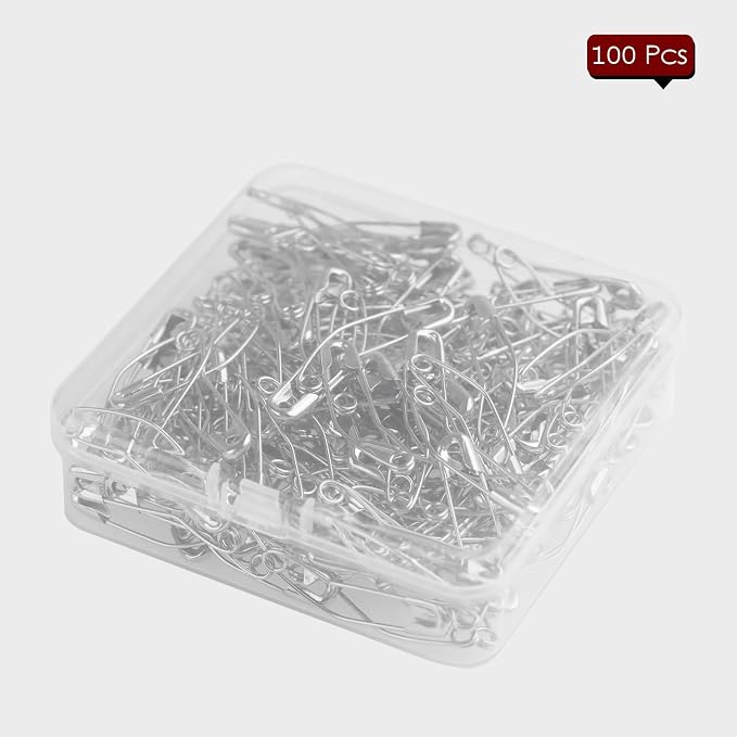 100 Pack Curved Safety Pins for Quilting Basting Pins 38mm/1.5inch Quilting - Image 6