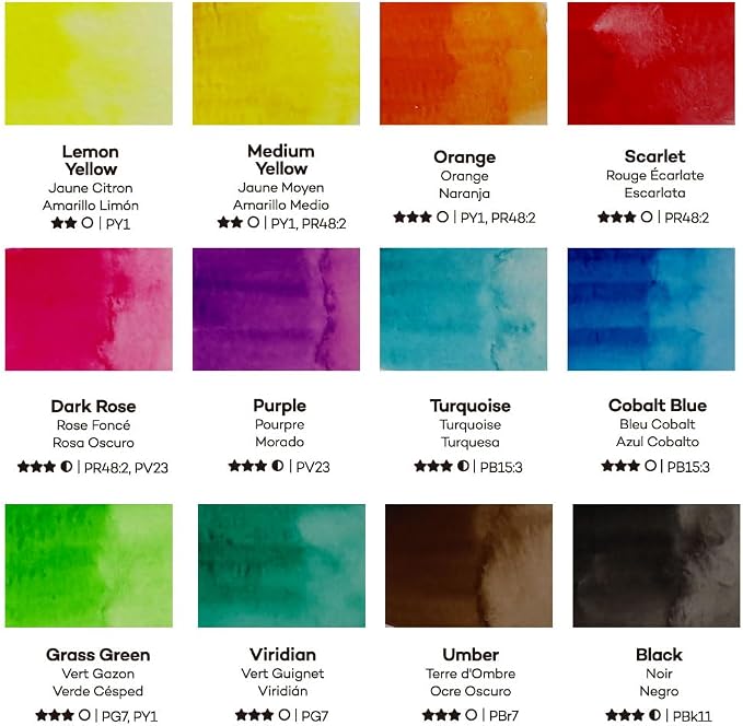 Mont Marte Watercolor Set Full Pan Signature 13pc in Tin, Portable Watercolor - Image 2