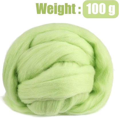 3.53oz Wool Roving Yarn, Wool Felting Supplies, Pure Wools, Chunky Yarn - Image 2