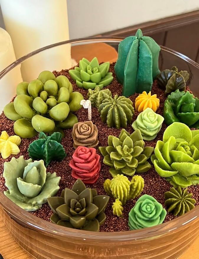 Navani 9 Pack Succulent Silicone Mold, Flower Resin Mold, Silicone Candle - Image 6