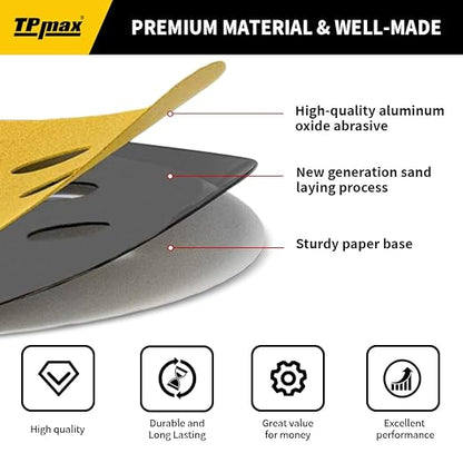 100PCS 5 Inch 120 Grit 125mm 8 Hole Sanding Discs Sandpaper - Image 4