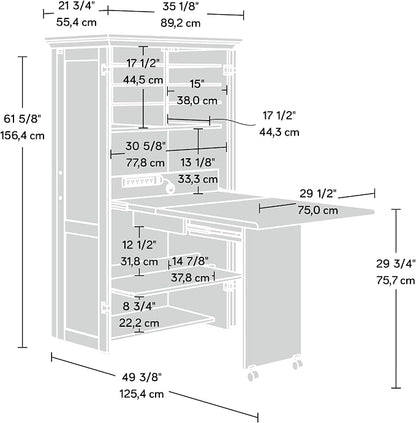 Sauder Miscellaneous Storage Craft & Sewing Armoire, Dakota Oak Finish - Image 3