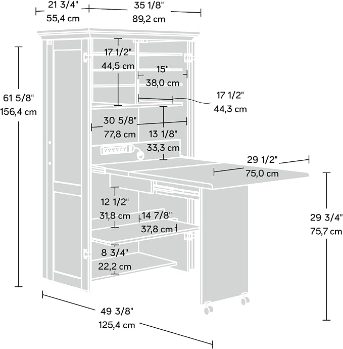 Sauder Miscellaneous Storage Craft & Sewing Armoire, Pacific Maple finish - Image 3