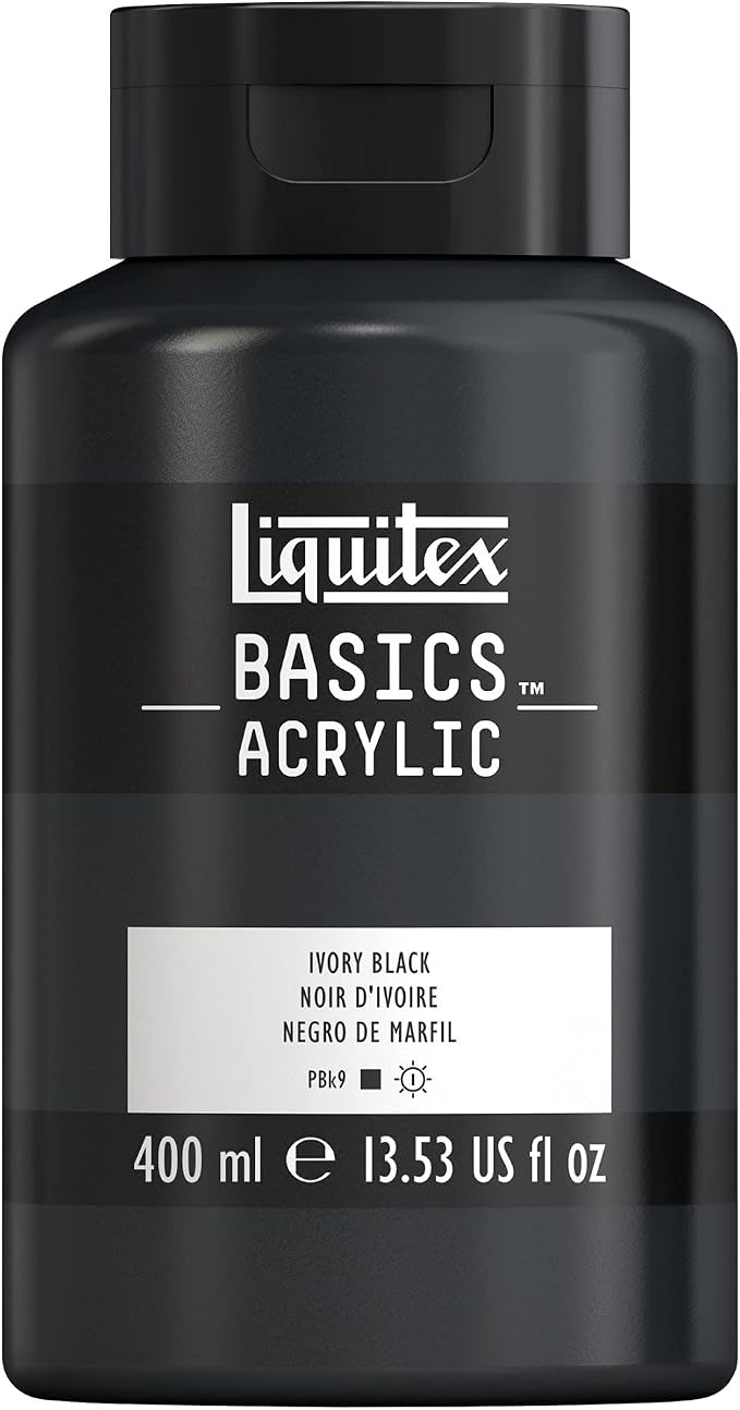Liquitex BASICS Acrylic Paint, 400ml Bottle, Ivory Black by Liquitex