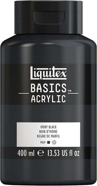 Liquitex BASICS Acrylic Paint, 400ml Bottle, Ivory Black by Liquitex