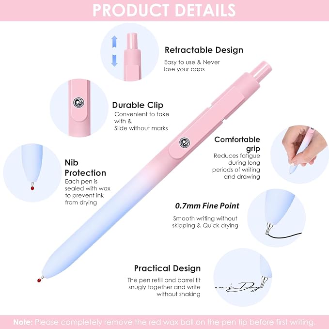 Gel Pens, Quick Dry Pens For Journaling, Teacher Work Desk Accessories Office - Image 3