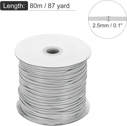 MECCANIXITY Waxed Cord 2.5mm Waxed Polyester Cord 87 Yard Wax String - Image 2