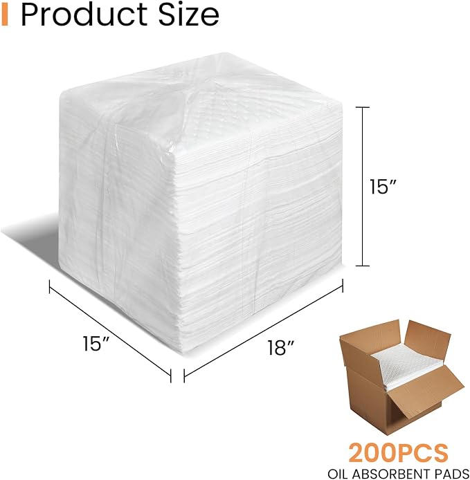 Smaafit 15"x18" Oil Absorbent Pads 200 Pack - Image 2