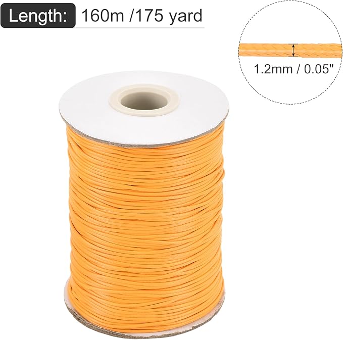 MECCANIXITY Waxed Cord 1.2mm Waxed Polyester Cord 175 Yard Wax String - Image 2