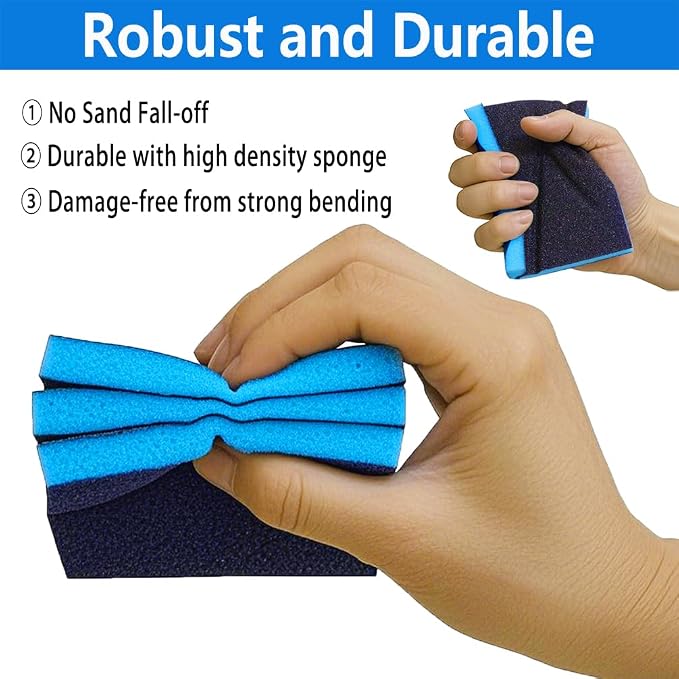 16 Pack 240 Grits Sanding Sponge Fine Sanding Block, Washable and Reusable Wet - Image 4