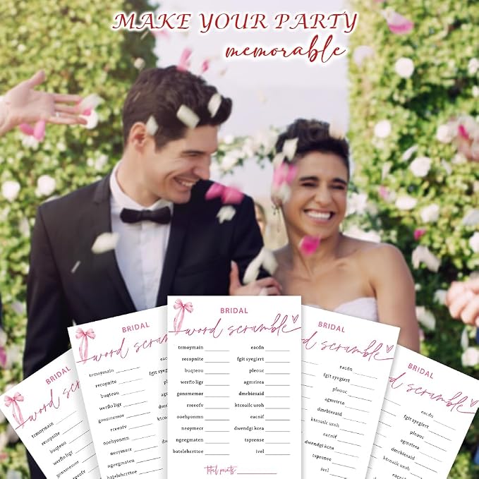 Bridal Shower Games Cards, Bridal Word Scramble, 25 Cards - Image 5
