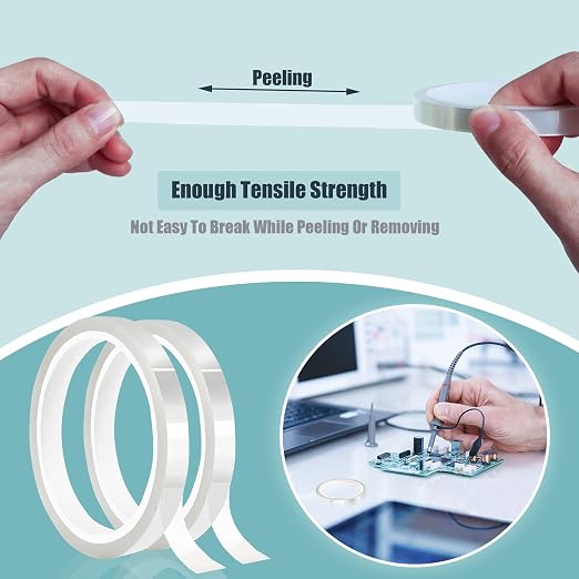 2 Rolls 10mm x33m Clear Heat Tape, Transparent High Temperature Heat Resistant - Image 5