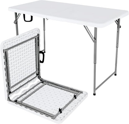 48" W x 24" D x 29.5" H - 4FT Adjustable Height Heavy Duty Plastic Fold-in-Half by Unknown