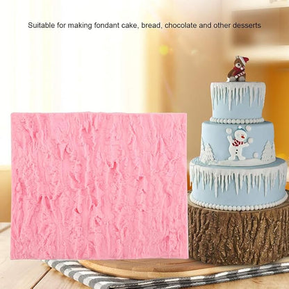 Rectangle Cake Tree Bark Texture Design Silicone Icicle Lace Bread Baking Non - Image 6