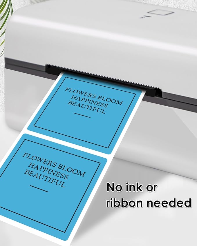 iEager Blue Square Thermal Label Stickers, 500 Sheets/Roll - Image 5