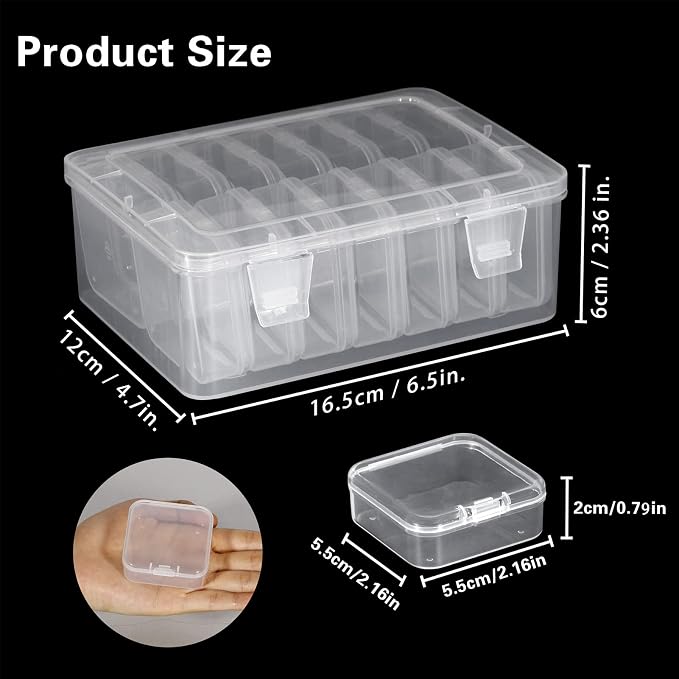 Mathtoxyz Small Bead Organizers, 30 Pieces Plastic Storage Cases Mini Clear - Image 5