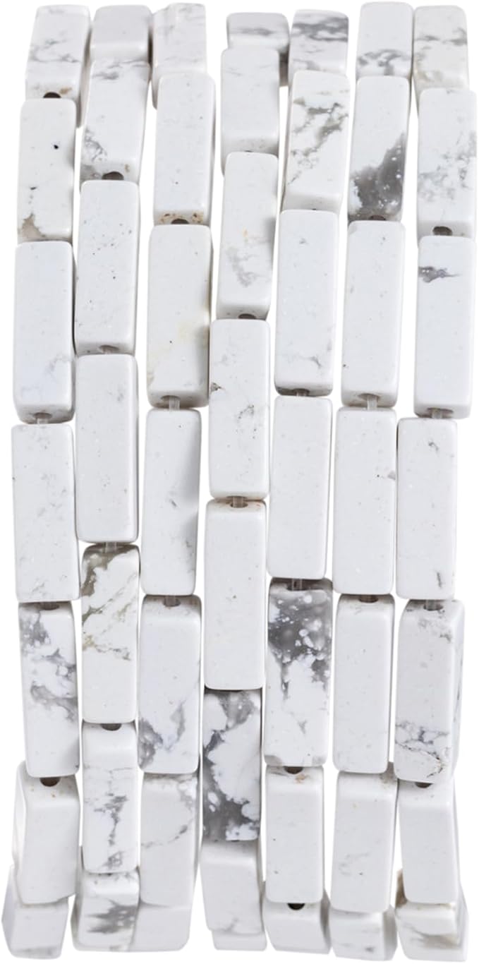 Natural White Turquoise Rectangle Tube Beads 4x13mm 38cm/str Loose Semi by nusgnirps