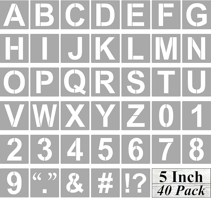 Alphabet Letter and Number Stencils 5 Inch by REOLAN