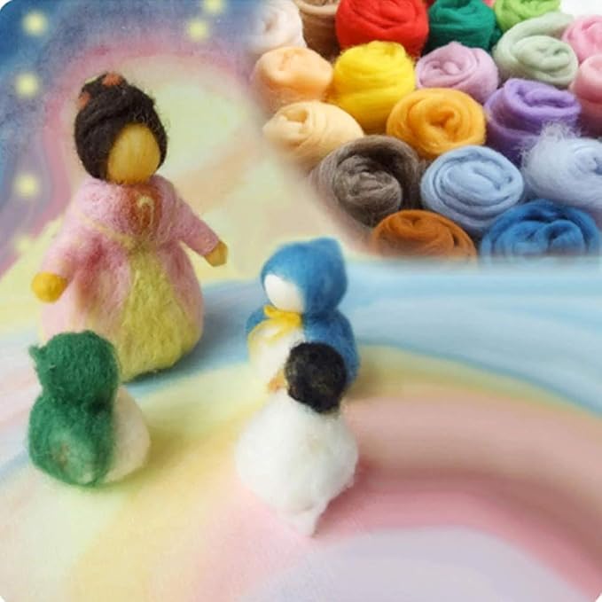 3.53oz Wool Roving Yarn, Fiber Roving Wool Top, Needle Felting Supplies - Image 7