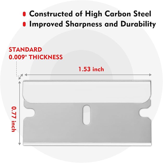 WORKPRO 100-Pack Single Razor Edge Blades, Industrial Scraper Razor Blades - Image 2