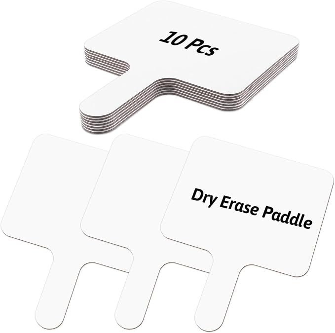 10 Pcs Dry Erase Answer Paddles 10x8 Inch Handheld White Boards Mini Double by Unknown
