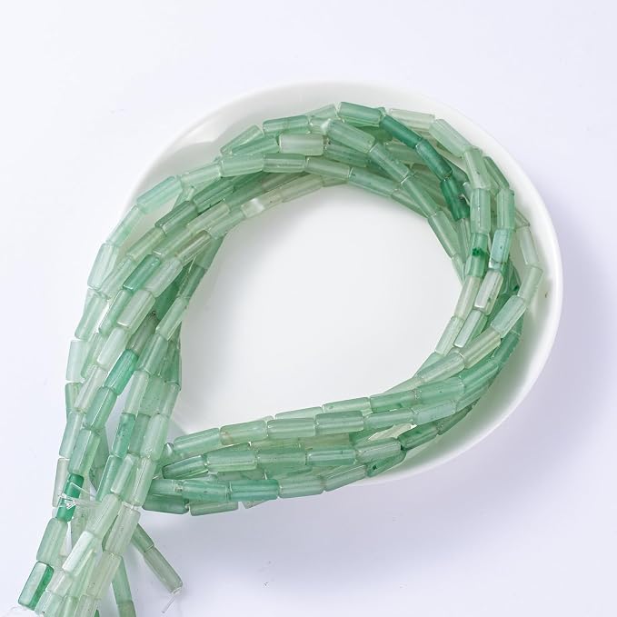 Natural Green Aventurine Rectangle Tube Beads 4x13mm 38cm/str Loose Semi - Image 7