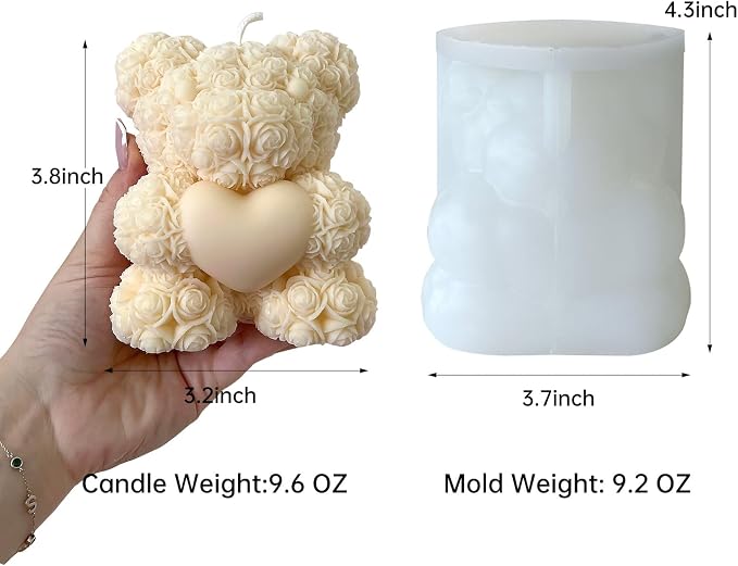 Rose Bear Silicone Mold - Image 3