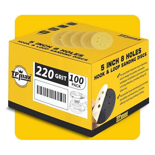 100PCS 5 Inch 220 Grit 125mm 8 Hole Sanding Discs Sandpaper - Image 7
